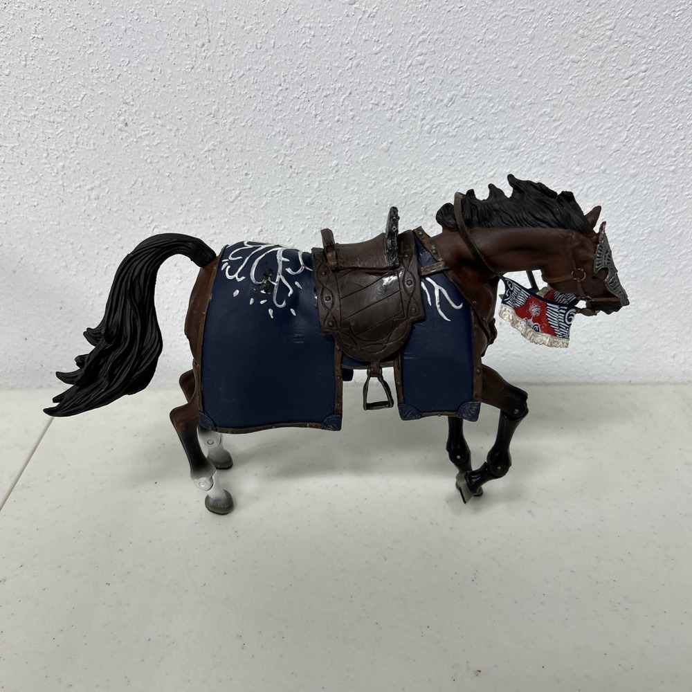 Vintage 11" Plastic Horse With Moveable Legs; Tail; Head With Saddle